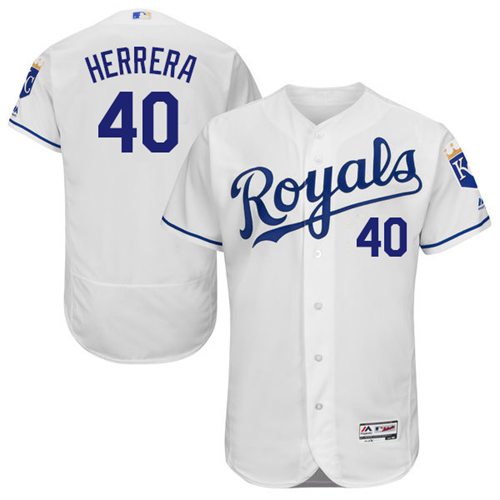 Royals #40 Kelvin Herrera White Flexbase Authentic Collection Stitched MLB Jersey